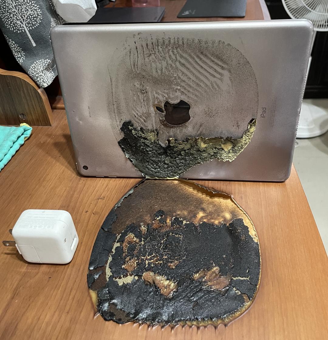 iPad自燃燒毀遭批非原廠充電線！結局逆轉網推爆蘋果服務