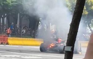 F1賽車手角田裕毅 大秀燒胎車身一度發爐