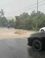 台南局部強降雨  左鎮和大內路基掏空積水封路