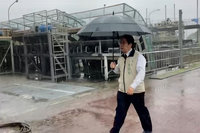 台南部分地區強降雨 黃偉哲視察抽水站防汛整備