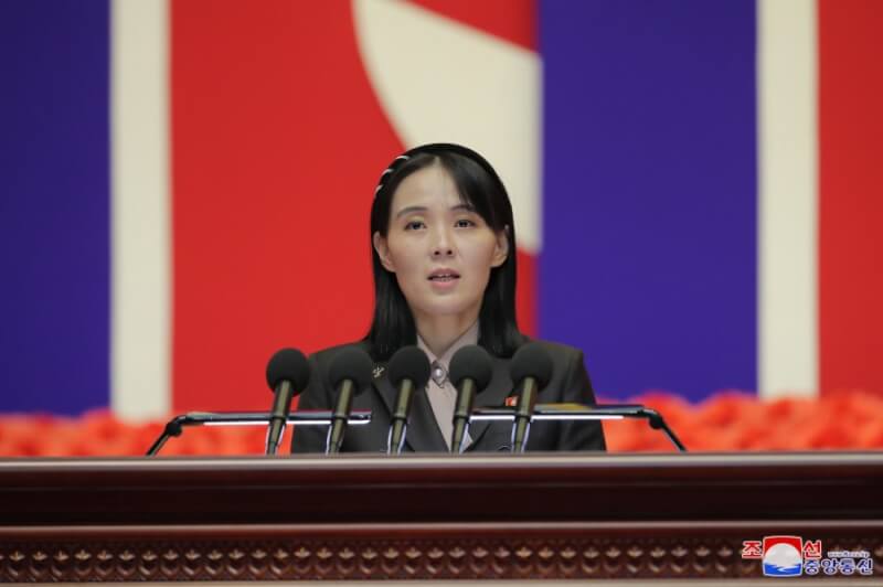 北韓領導人金正恩胞妹金與正。（圖取自北韓通信社網頁kcna.kp）