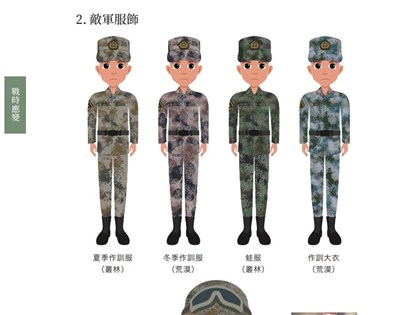 應變手冊共軍服裝遭疑有誤 國防部：研議調修