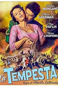 Van Heflin, Vittorio Gassman, Alberto Lattuada, Viveca Lindfors, and Silvana Mangano in La tempesta (1958)