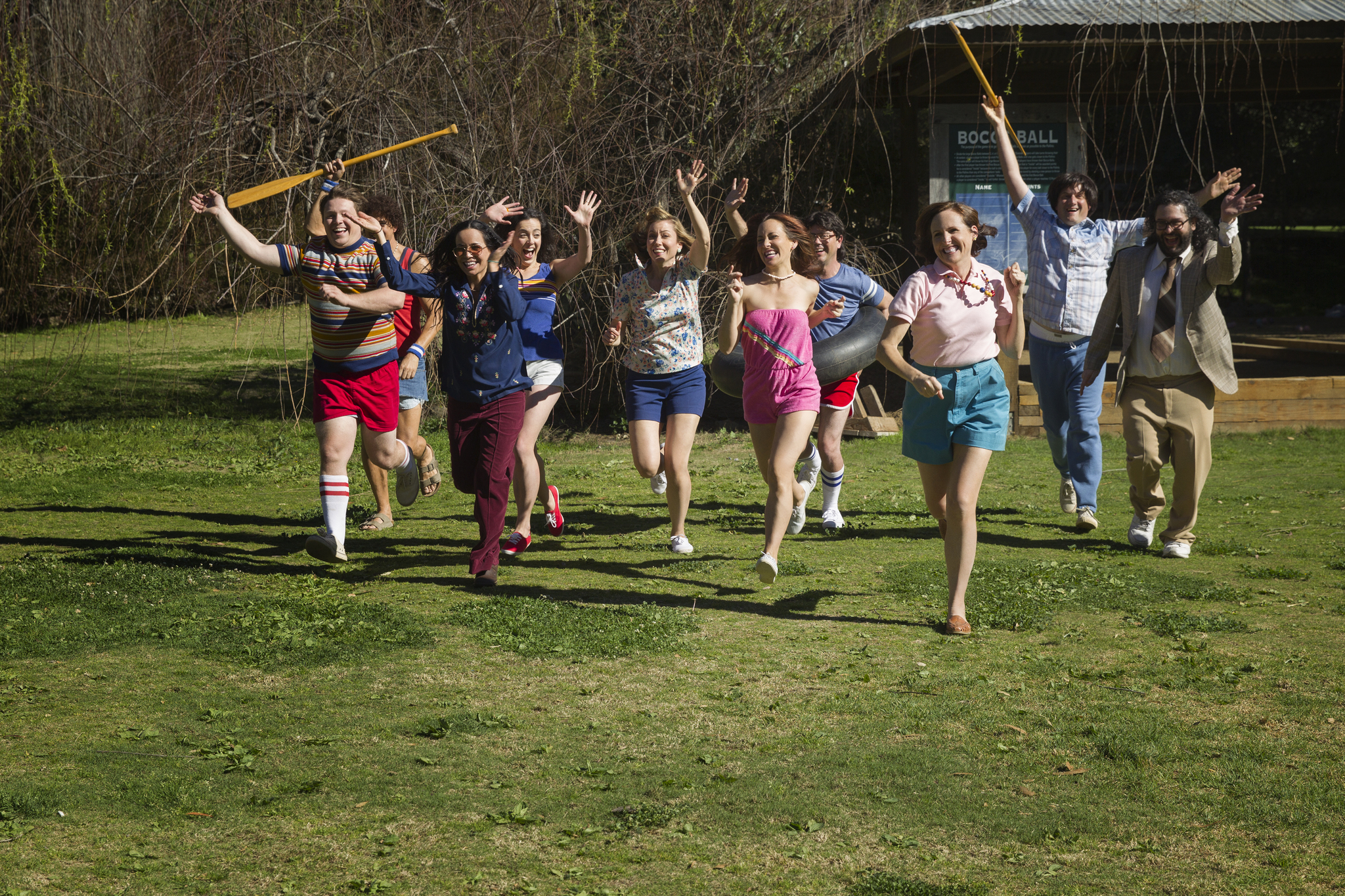 Judah Friedlander, Nina Hellman, Joe Lo Truglio, Molly Shannon, and Michael Showalter in Wet Hot American Summer: First Day of Camp (2015)