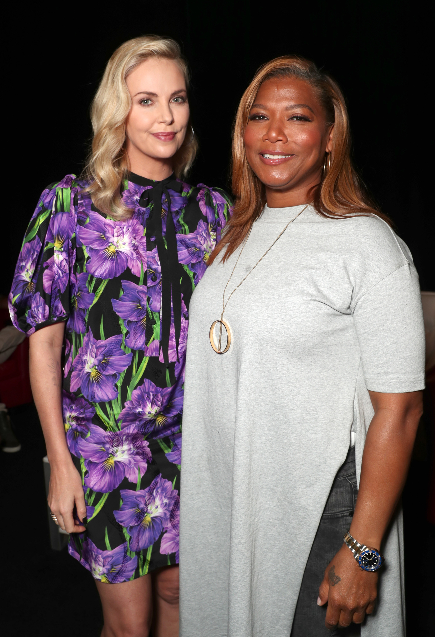 Charlize Theron and Queen Latifah at an event for Atomic Blonde (2017)