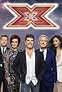 Dermot O'Leary, Sharon Osbourne, Nicole Scherzinger, Simon Cowell, and Louis Walsh in The X Factor (2004)