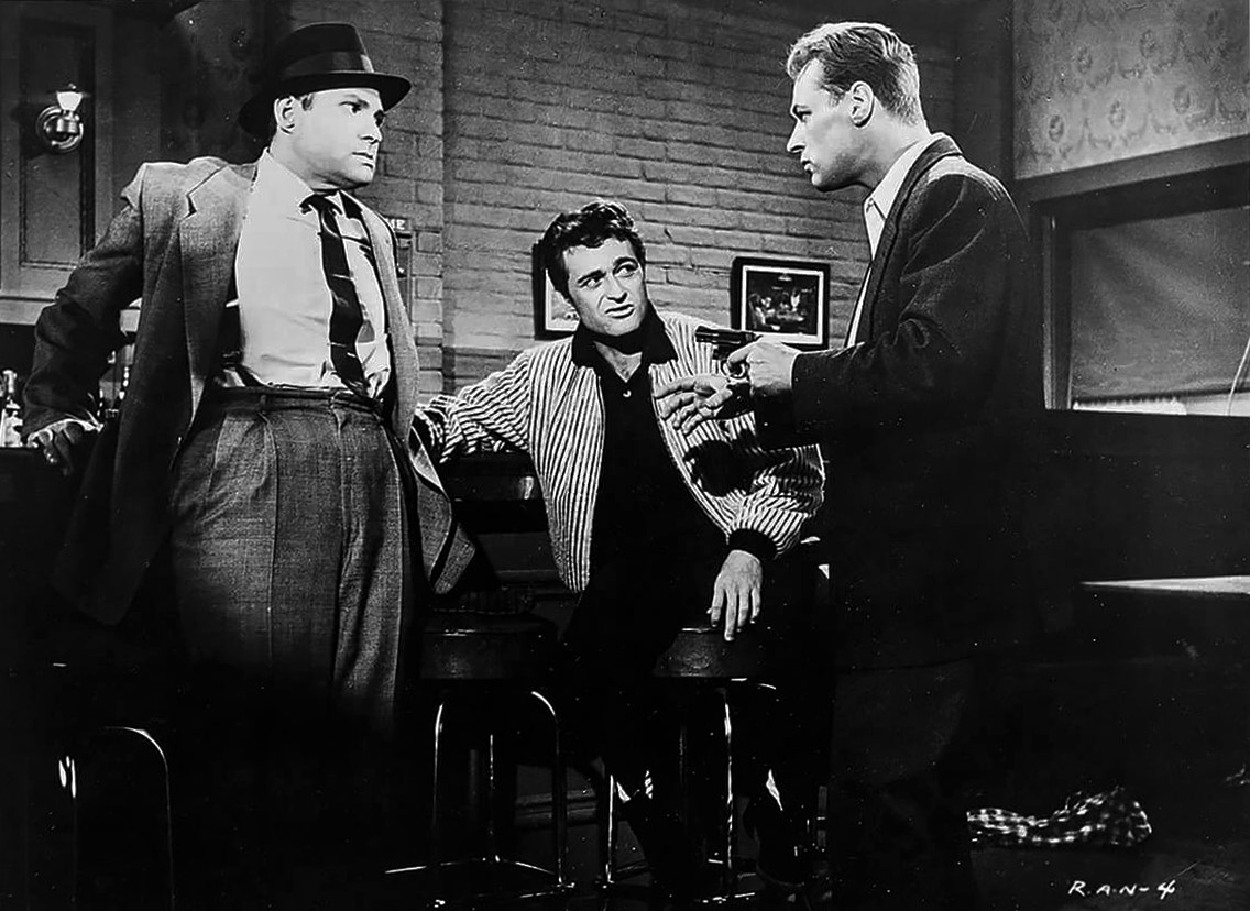 Russell Johnson and Dick Miller in Rock All Night (1957)