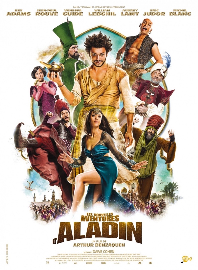 Michel Blanc, Eric Judor, Jean-Paul Rouve, Kev Adams, Audrey Lamy, Arthur Benzaquen, Vanessa Guide, and William Lebghil in Les nouvelles aventures d'Aladin (2015)