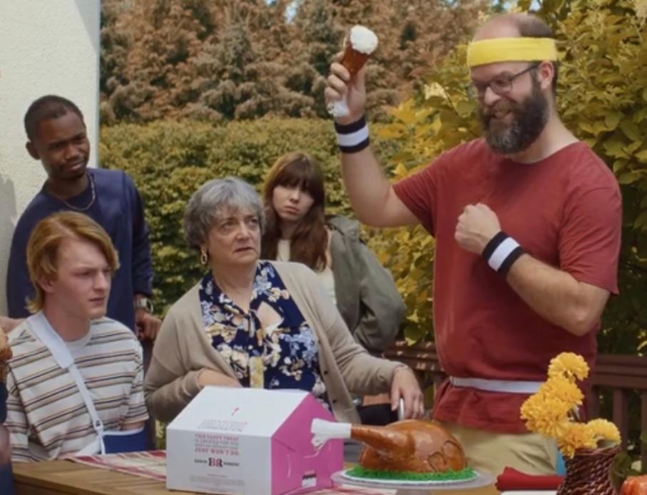 Booch O'Connell in Baskin Robbins's Thanksgiving commercial.