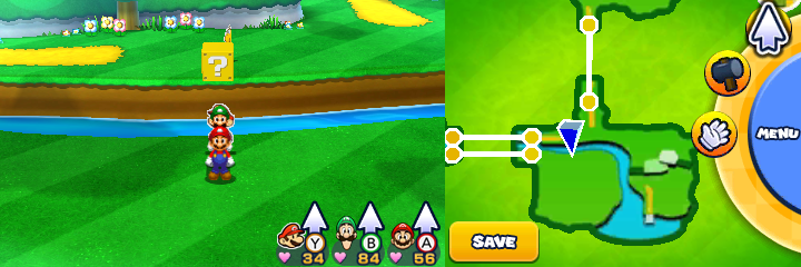 Block 40 in Sunbeam Plains of Mario & Luigi: Paper Jam.