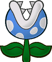 Sprite of a Frost Piranha from Super Paper Mario.