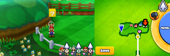 Block 36 in Sunbeam Plains of Mario & Luigi: Paper Jam.