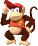 Artwork of Diddy Kong tipping his hat (also used in Super Mario Party)