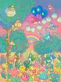 Promotional artwork of a scene in Yoshi Touch & Go