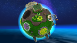 A screenshot of Gateway Galaxy during the "Grand Star Rescue" mission from Super Mario Galaxy.