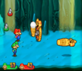 A battle against Snifaros in Mario & Luigi: Partners in Time