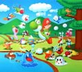 Artwork used for a puzzle based on Super Mario World 2: Yoshi's Island