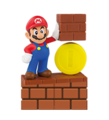 Mario, with a Coin and a Brick Block toy from Europe