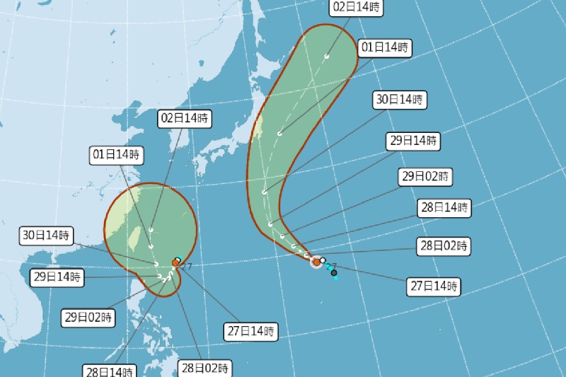 燕子颱風生成緊接著還有山陀兒！外圍雲系低壓帶影響週末易有間歇��勢局部大雨