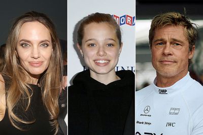 Angelina Jolie, Shiloh Jolie-Pitt and Brad Pitt