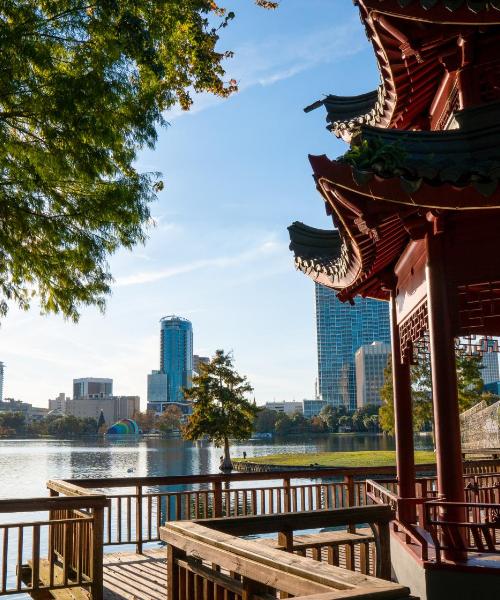 A beautiful view of Orlando serviced by Orlando International Airport.