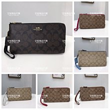 空姐精品代購 COACH 54057 新款女士C字印花雙層手拿包 手挽零錢包 內置多卡槽 容量大 附代購憑證