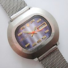 【timekeeper】70年代瑞士製Helon海龍大錶徑25石不鏽鋼日期/星期自動錶(庫存新品)(免運)