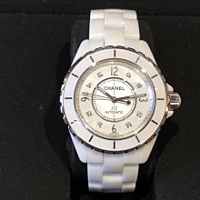 ※芯閣名牌精品店※ CHANEL H2423 J12 38mm 8顆鑽 白色陶瓷 自動上鍊 機械腕錶 手錶 95成新