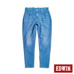 EDWIN JERSEYS 迦績 冰河玉永久涼感錐形牛仔褲-女-拔洗藍