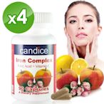Candice康迪斯複方樂補鐵膠囊(90顆*4瓶)｜添加葉酸、維生素C、維生素B12