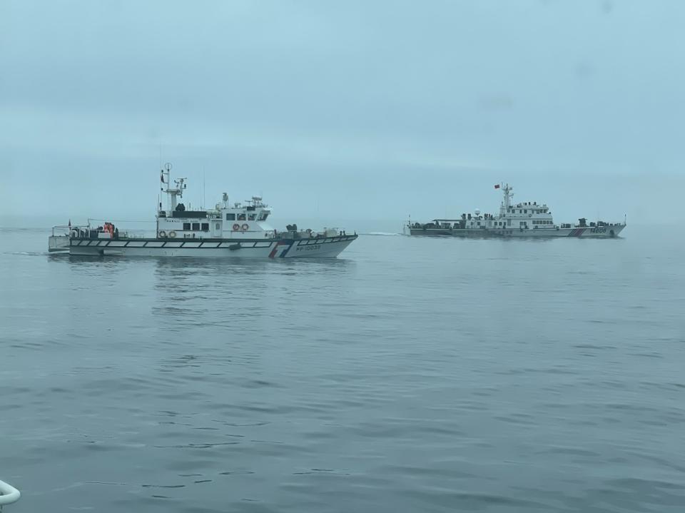 24日上午，中國海警船現蹤我國烏坵島水域，我國海巡署預判先機，部署船艦應對驅離。(海巡署提供)