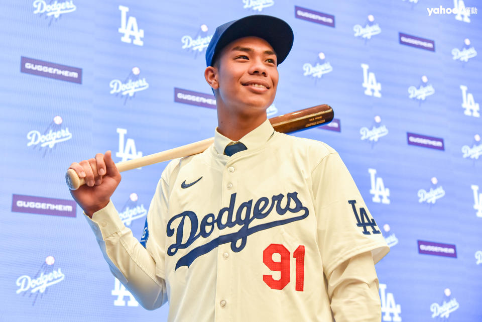 台灣棒球好手柯敬賢加盟MLB美國職棒洛杉磯道奇。（資料照，呂權紘／攝）