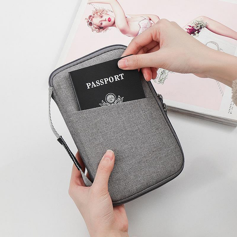 2024新款跨境旅行護照包收納包純色防水機票證件整理包袋男女票據