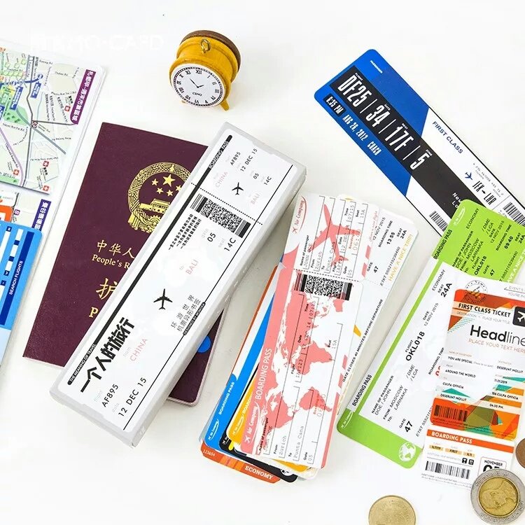 一個人的旅行 機票設計造型 書籤 環遊世界 異造形 陌墨 30張