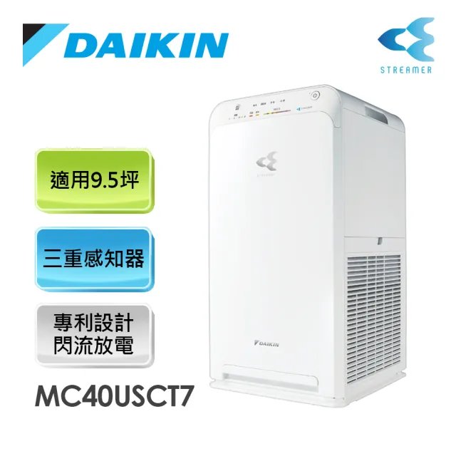 原廠保固/附發票/免運/可刷卡【DAIKIN 大金】9.5坪 靜電HEPA濾網 MINI閃流空氣清淨機 MC40USCT