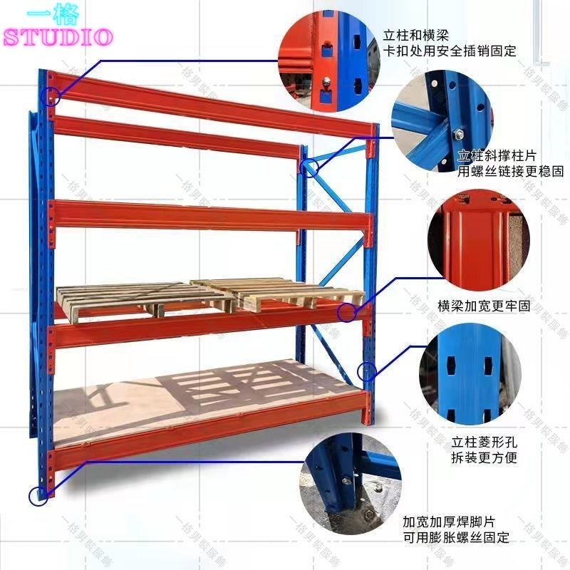「一格」加厚重型貨架高位托盤貨架立體倉庫板材布匹承重貨架倉儲貨架多層