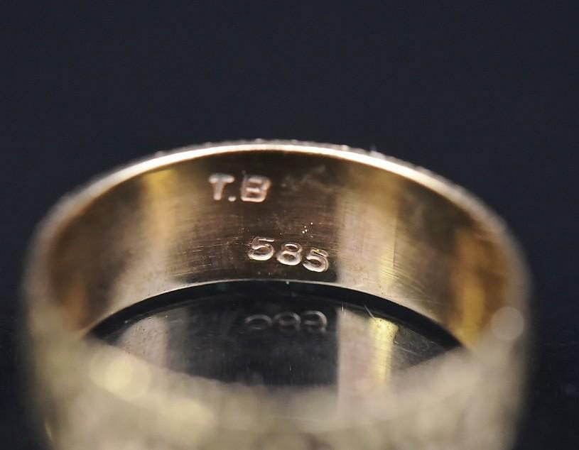 《玖隆蕭松和 挖寶網A》A倉 585 米字 K金 尾戒 戒指 重約 2.1g (16312)