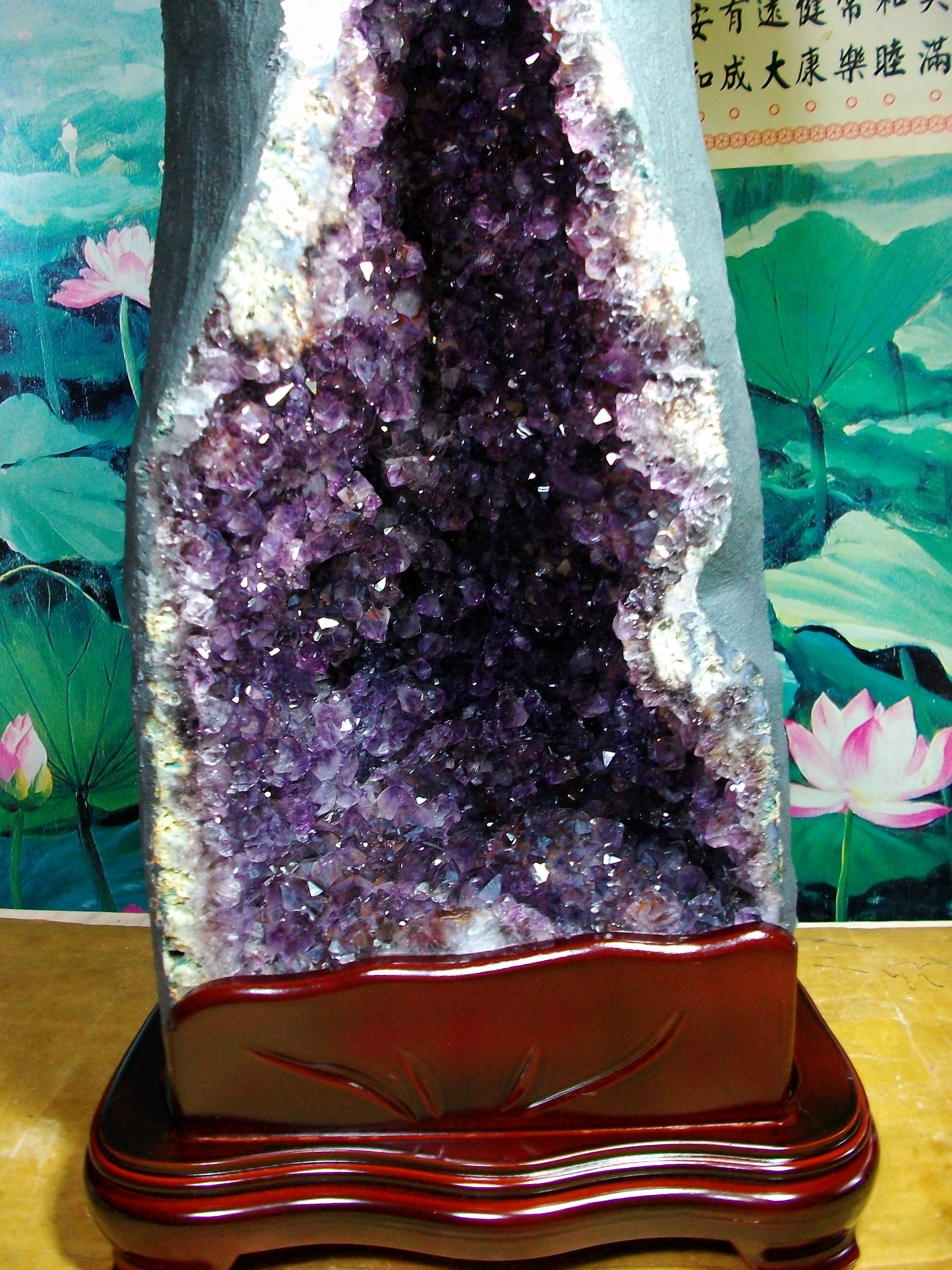 月理水晶鹽燈~ 頂級天然  21.1公斤 ((巴西紫水晶洞))   藏風 納氣