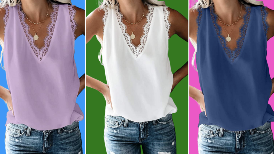 This 'really flattering' lacy top, ideal for layering, is only $15 — over 55% off