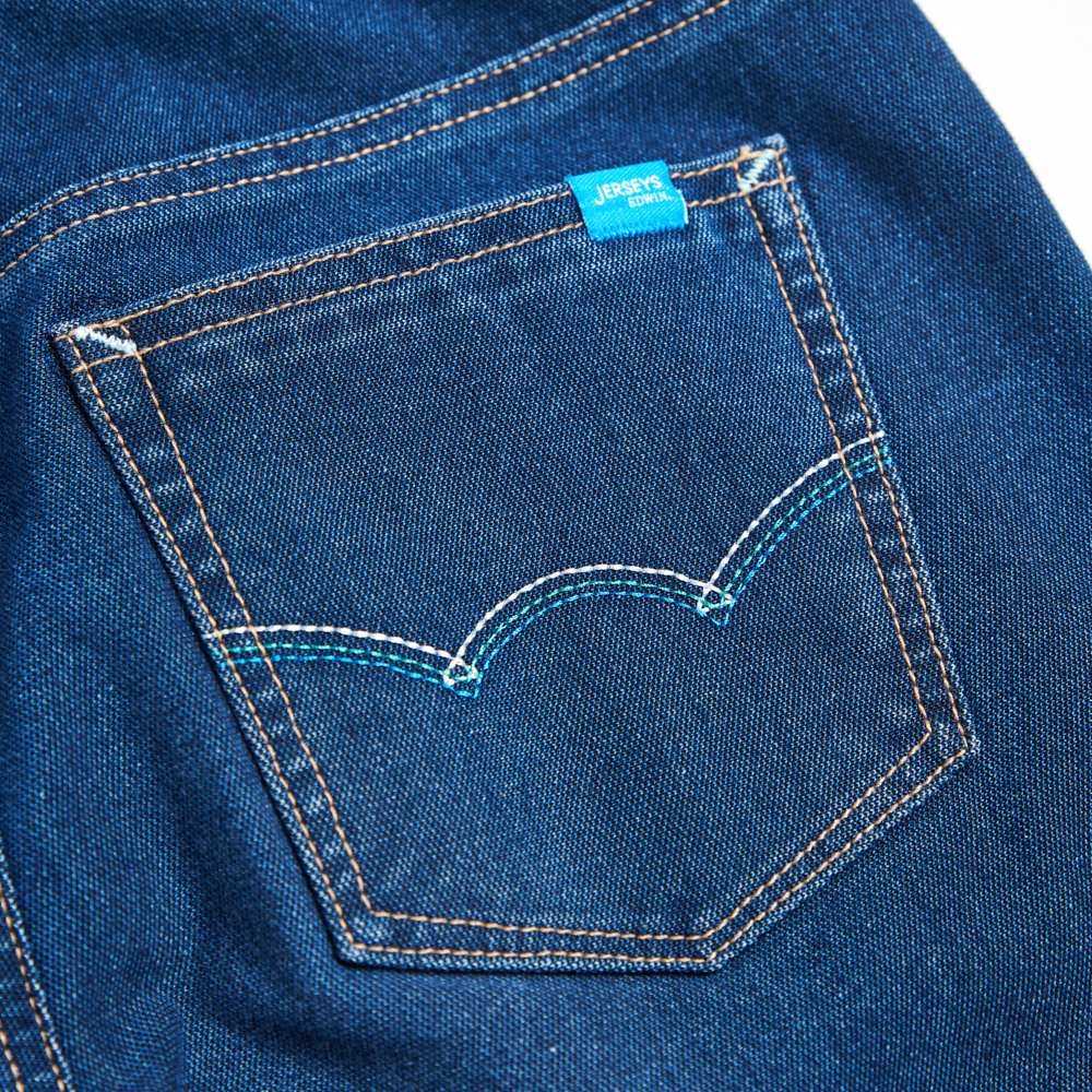 EDWIN JERSEYS 迦績 冰河玉永久涼感窄管直筒牛仔褲-女-中古藍 product image 7