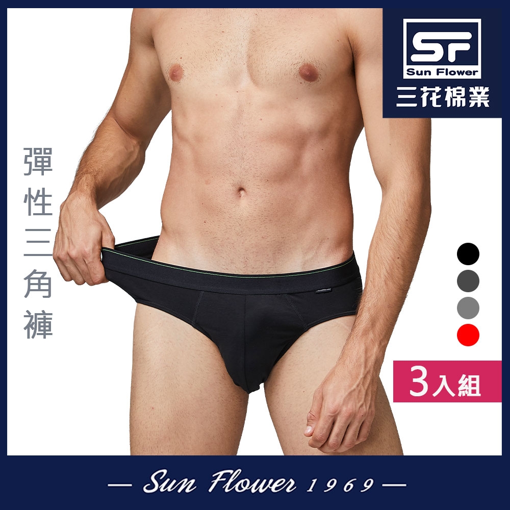 男內褲 三花SunFlower彈性男三角褲(3件組) (XL)