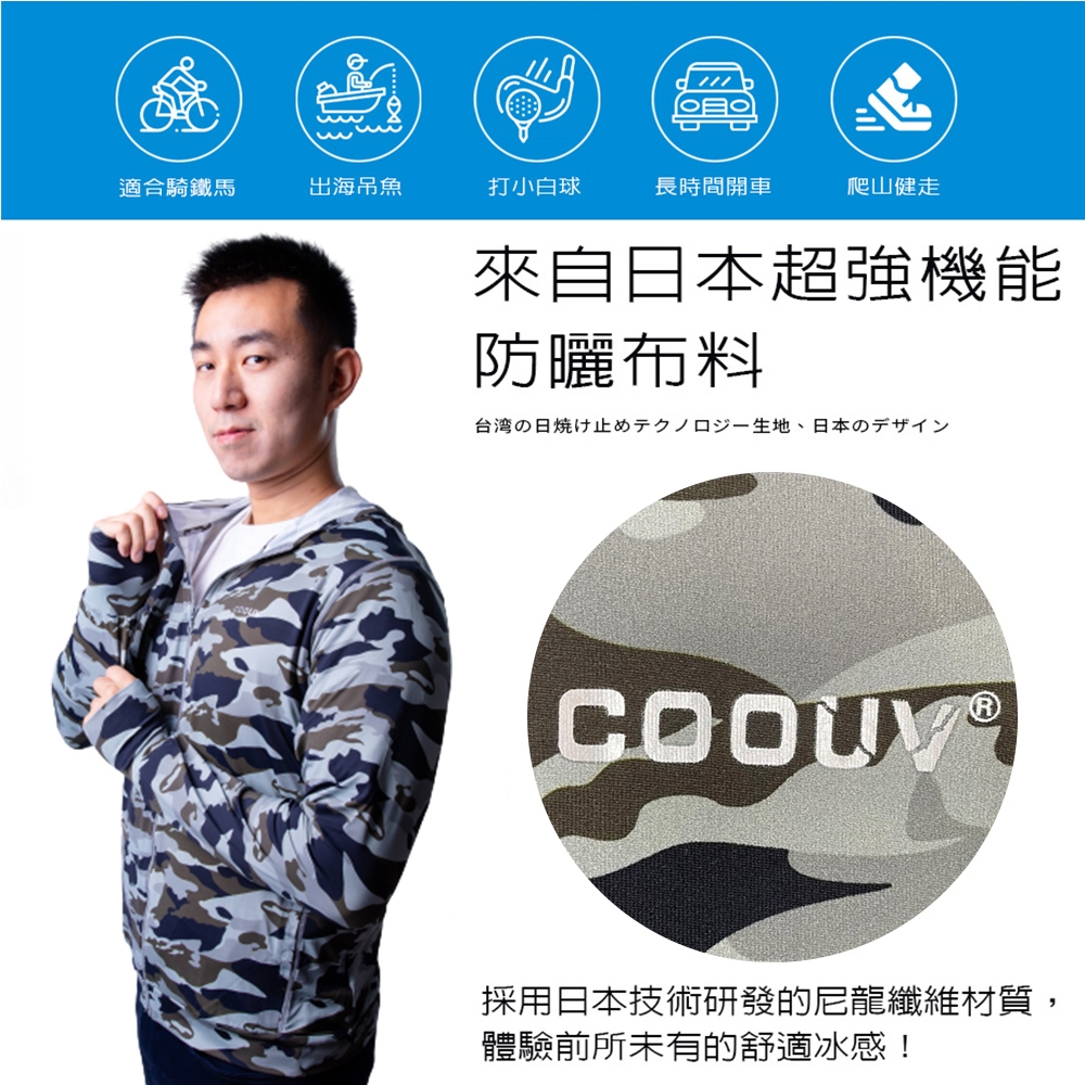 【MEGA COOUV】男女共款 防曬冰感 迷彩連帽外套 UV-406 product image 4
