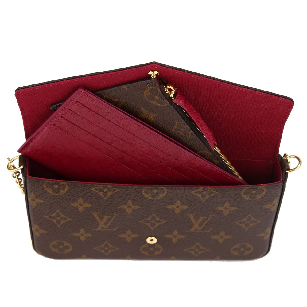 Louis Vuitton LV 路易威登 M61276 Felicie經典帆布鍊帶WOC三合一斜背包(桃紅色) product image 9