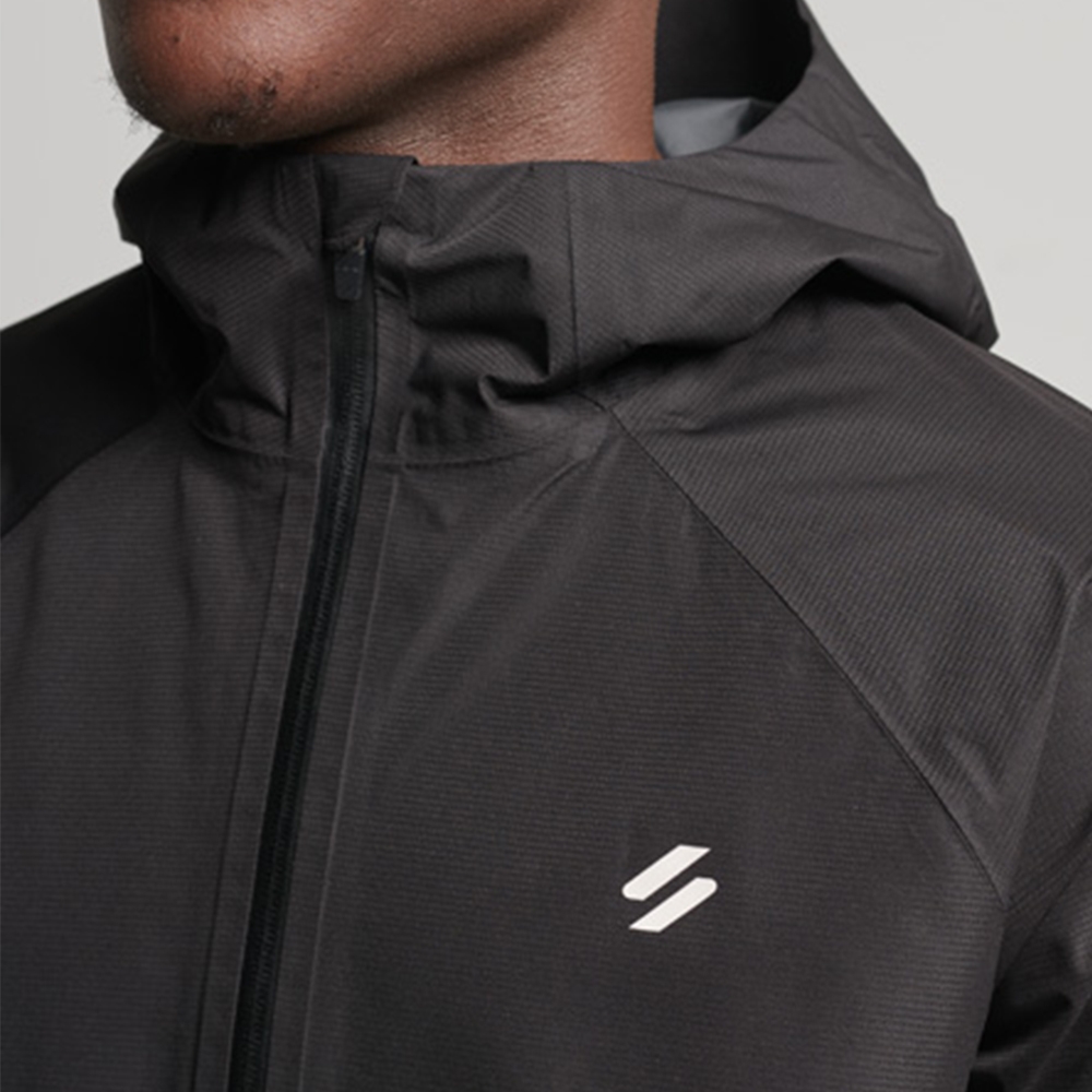 SUPERDRY 男裝 運動外套 防水外套 WATERPROOF JACKET 黑 product image 5