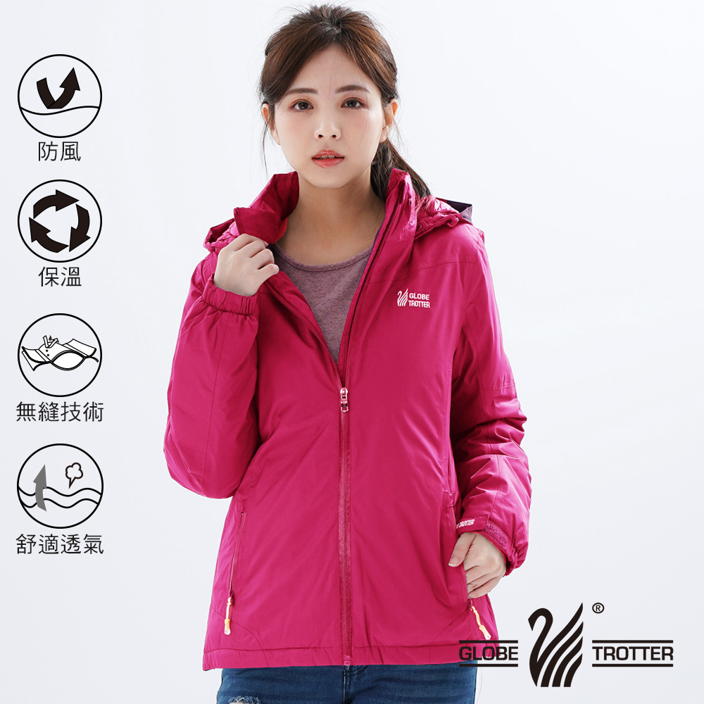 【遊遍天下】女款防風透濕保暖無車縫羽絨機能外套GJ22008玫紅 product image 3