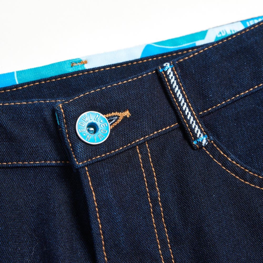 EDWIN JERSEYS 迦績 冰河玉永久涼感窄管直筒牛仔褲-女-原藍色 product image 6