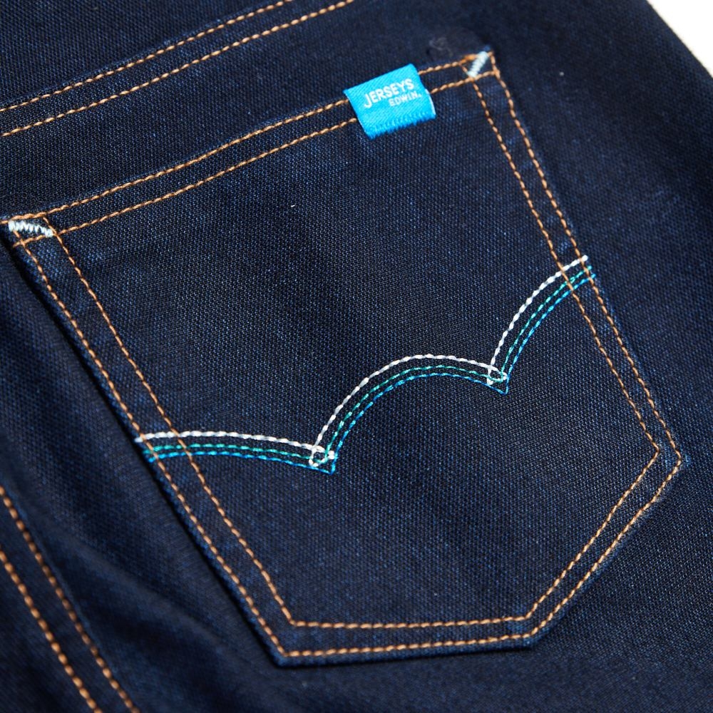 EDWIN JERSEYS 迦績 冰河玉永久涼感窄管直筒牛仔褲-女-原藍色 product image 8