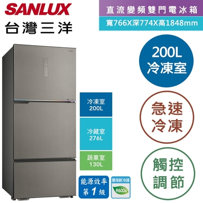 SANLUX台灣三洋 606L 大冷凍庫變頻三門電冰箱 SR-V610C