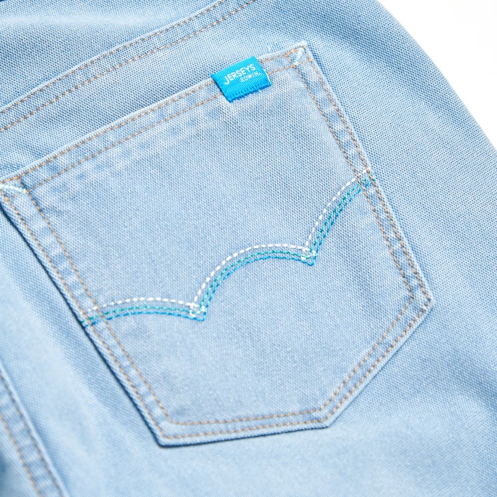 EDWIN JERSEYS 迦績 冰河玉永久涼感窄管直筒牛仔褲-女-漂淺藍 product image 7