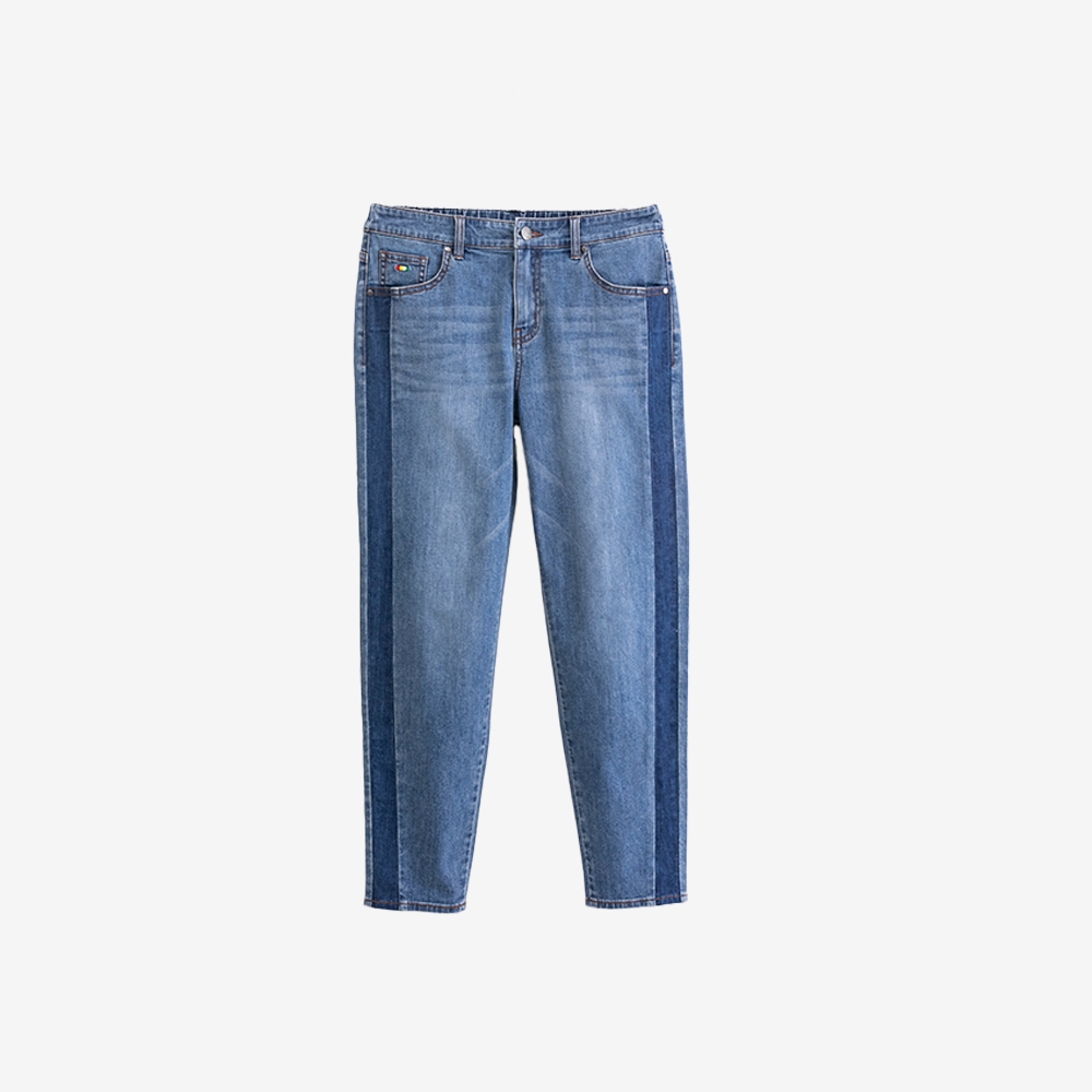 Arnold Palmer -女裝-顯瘦雙色拼接涼感九分牛仔褲-深藍色 product image 8